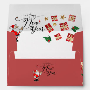Sobre para navidad con los regalos rojo envelope
