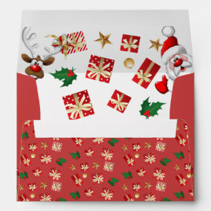Sobre para navidad con papá Noel y regalos Envelope