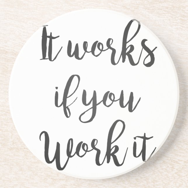 Sobriety 12 step recovery quote gift clean sober coaster (Front)