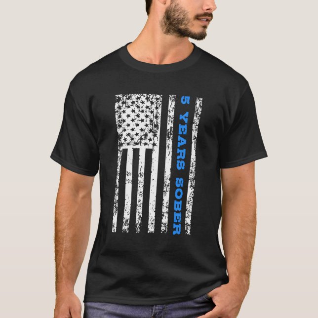 Sobriety 5 Years Sober T-Shirt (Front)