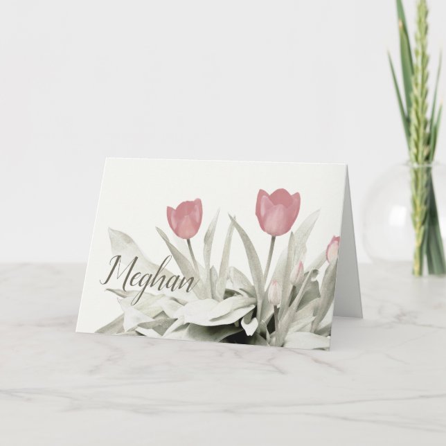 Sobriety Birthday Anniversary Tulips Card (Front)