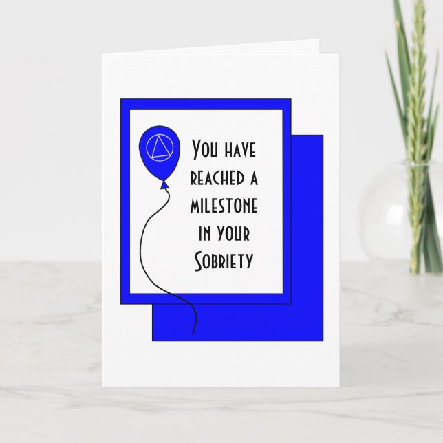 Sobriety Birthday Balloon Card (Front)