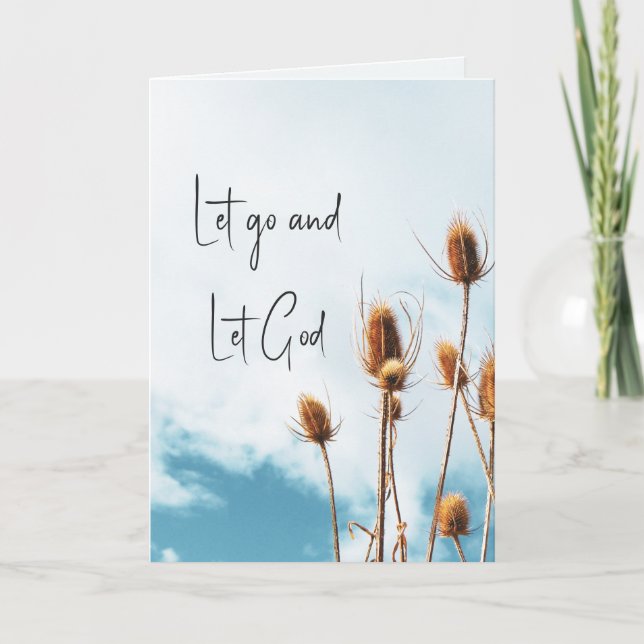 Sobriety Birthday Let Go Let God Card (Front)