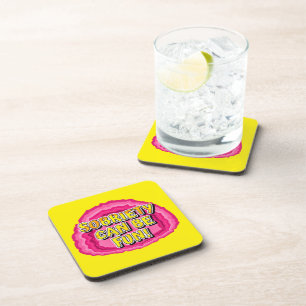 Sobriety Can Be Fun Geode 12 Step Recovery Slogan Coaster