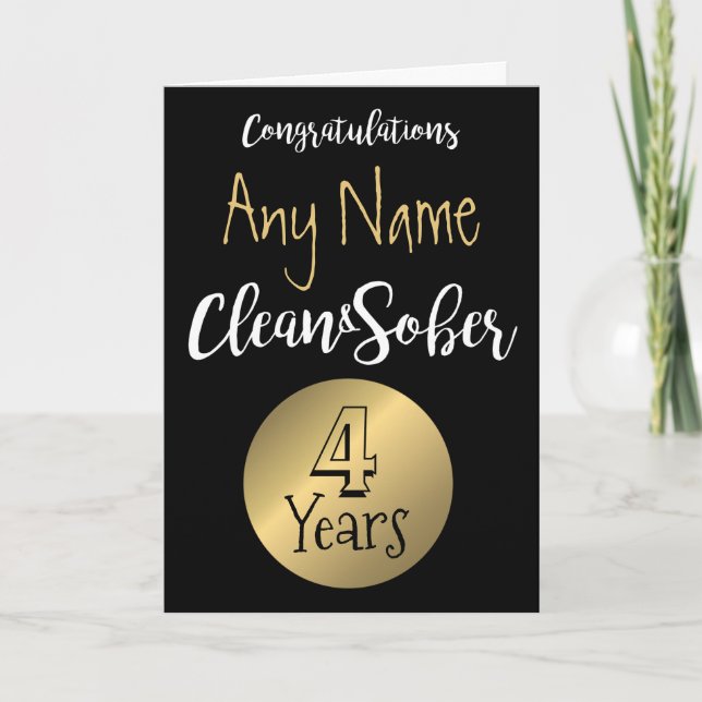 Sobriety card 12 step sober anniversary birthday (Front)