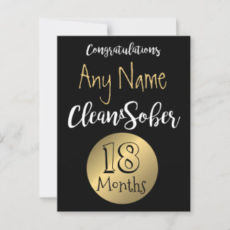 Sobriety card 12 step sober anniversary birthday