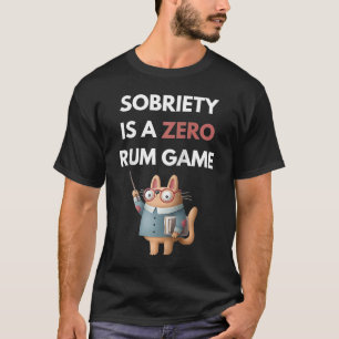 Sobriety Is A Zero Rum Game  Recovery Pun AA NA Ca T-Shirt