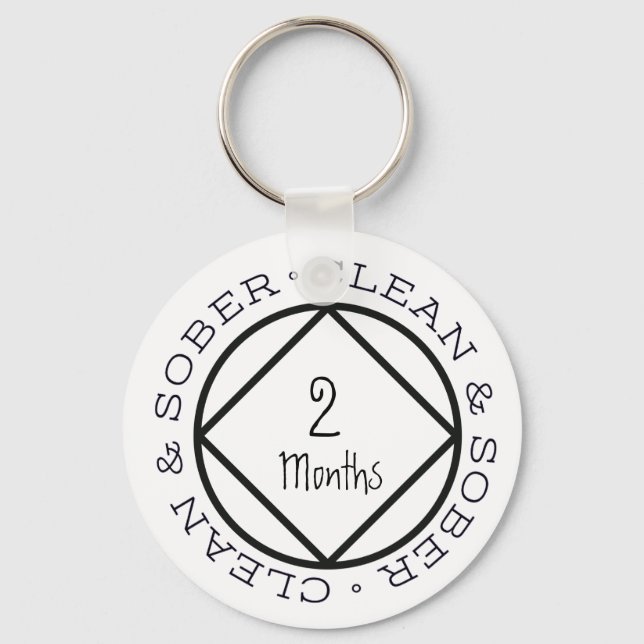 Sobriety Keychain Custom Personalized Keepsake (Front)
