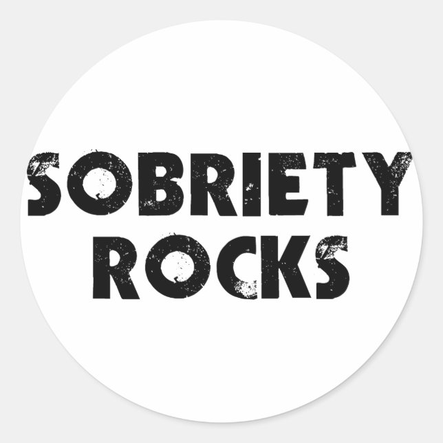Sobriety Rocks Classic Round Sticker (Front)