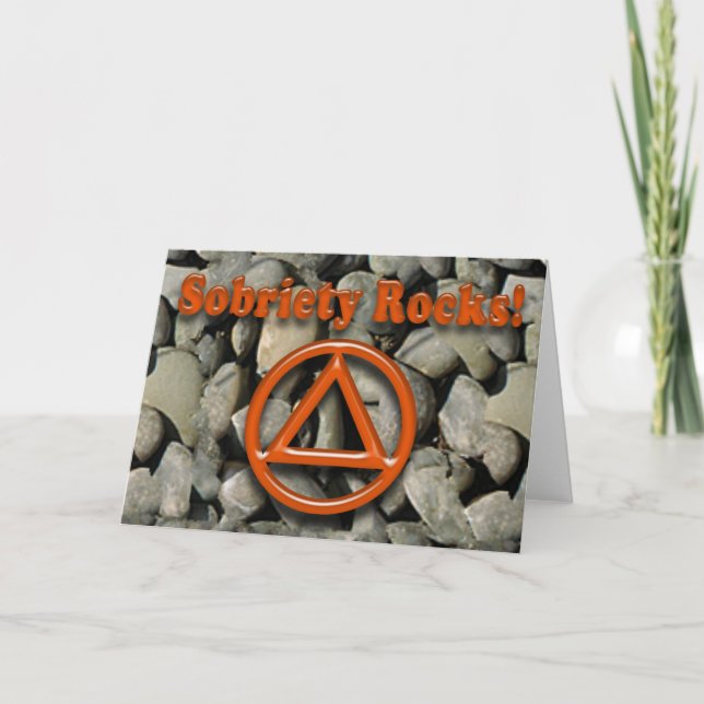SOBRIETY ROCKS Sober Recovery Carte de voeux (Devant)