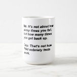 Sobriety Test Coffee Mug<br><div class="desc">For the sarcasm lover in all of us.  Check out this witty “Me:  It’s Not About How Many Times You Fall,  But How Many Times You Get Back Up.  Cop:  That’s Not How Field Sobriety Tests Work.” design on apparel and gifts.</div>