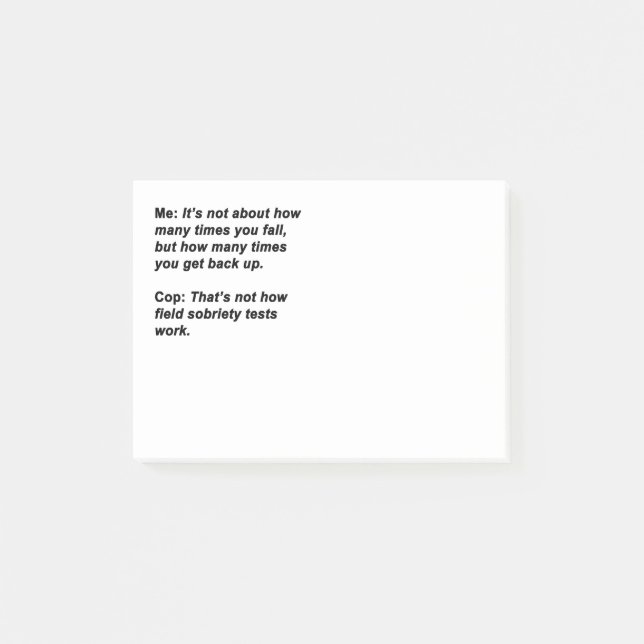Sobriety Test Post-it Notes (Front)