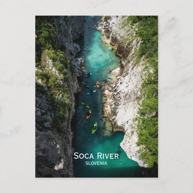 Soca River in Kobarid, Slovenia. Alpine fairytale. Postcard (Front)