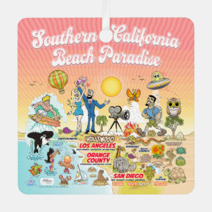 SoCal Beach Paradise Metal Ornament