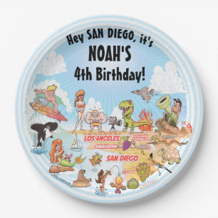 SoCal Birthday Paper Plate