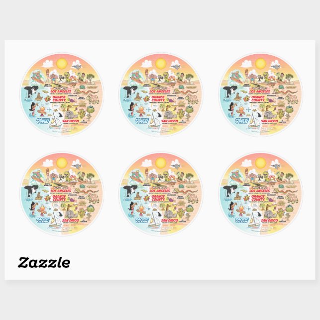 SoCal Classic Round Sticker (Sheet)