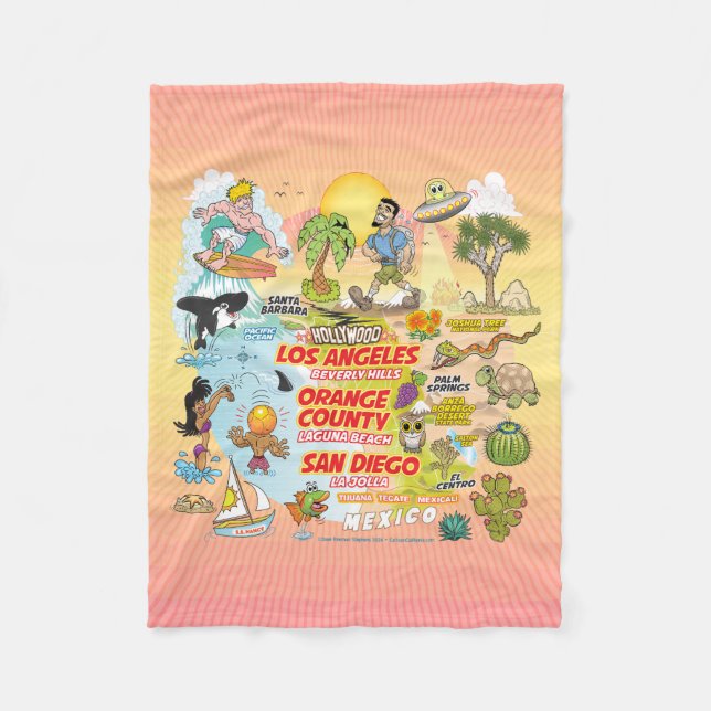 SoCal Paradise Fleece Blanket (Front)