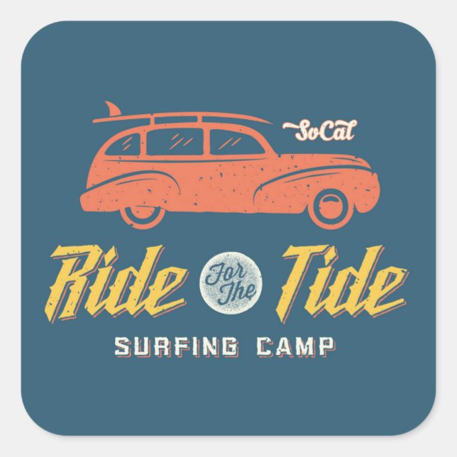 Socal Ride For The Tide Square Sticker (Front)