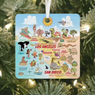 SoCal Square Metal Ornament