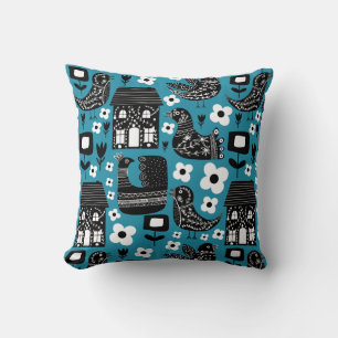 Socando Floral Birds Throw Pillow