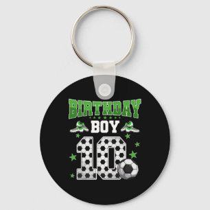 Soccer 10th Birthday Boy 10 Year Old Sport 10yr Bo Keychain