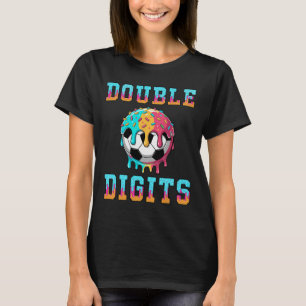 Soccer 10th Birthday Shirt Double Digits Ice Cream