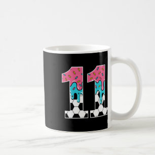 Soccer 11 Year Old Ice Cream Drip Youth 11th Birth Coffee Mug