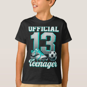 Soccer 13 Year Old Birthday Boy Thirteen Teenager  T-Shirt