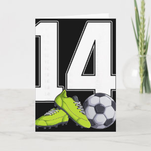 Soccer 14th Birthday Footller Boys 14 Year Old  Card
