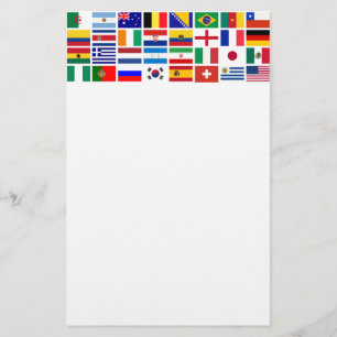 SOCCER 2014 flags pattern Stationery