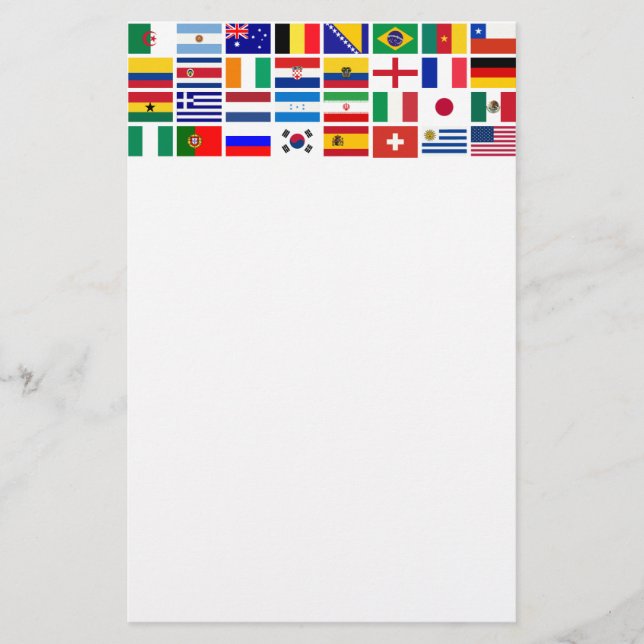 SOCCER 2014 flags pattern Stationery (Front)