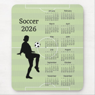 Soccer 2026 Calendar  Mouse Pad