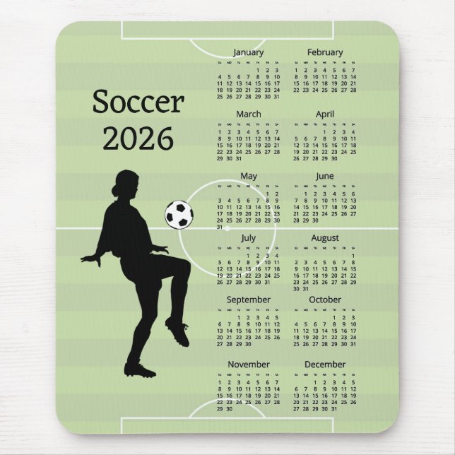 Soccer 2026 Calendar  Mouse Pad (Front)