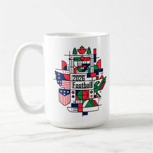 Soccer 2026 USA, Canada, Mexico Football Art Coffee Mug