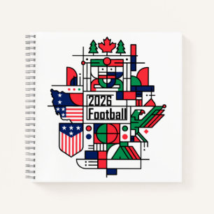 Soccer 2026 USA, Canada, Mexico Football Art Notebook