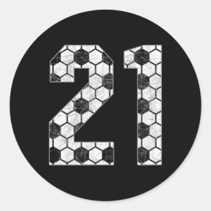 Soccer #21 Love Soccer Mom Favourite Player Jersey Classic Round Sticker