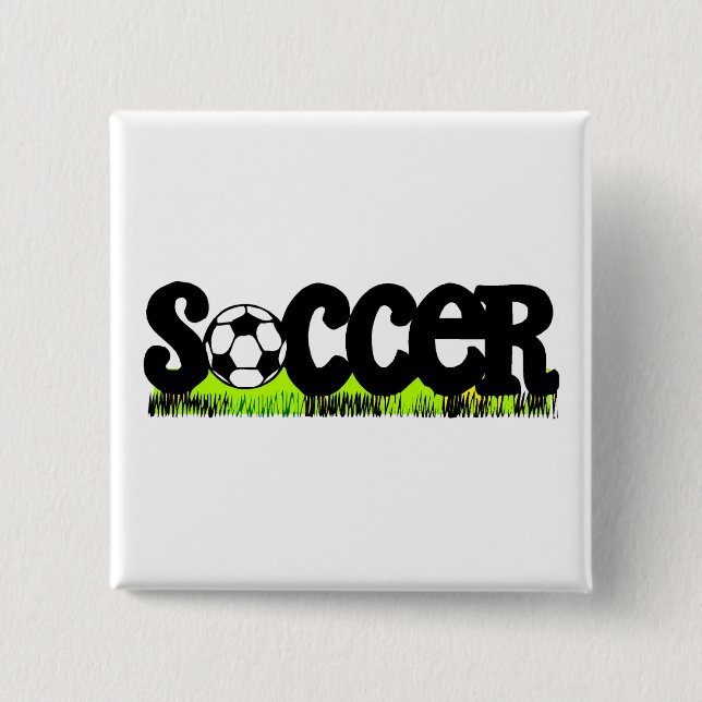 Soccer 2 Inch Square Button (Front)