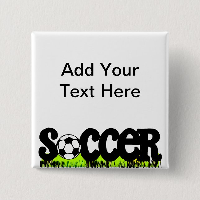 Soccer 2 Inch Square Button (Front)