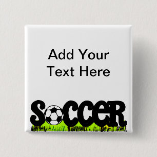 Soccer 2 Inch Square Button