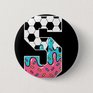 Soccer 2 Year Old Ice Cream Drip Youth 2nd Birthda Inch Round Button