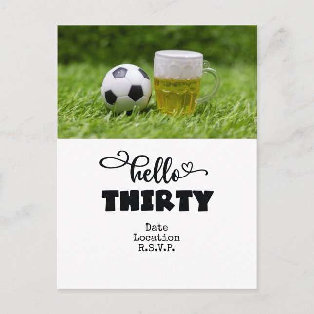 Soccer 30e carte d'anniversaire avec des boules su (Devant)