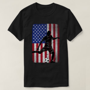 Soccer 4th of July Patriotic USA American Flag  T-Shirt