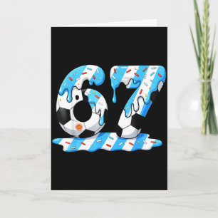Soccer 67 Argentina Flag Six Seven Funny Gen Alpha Card