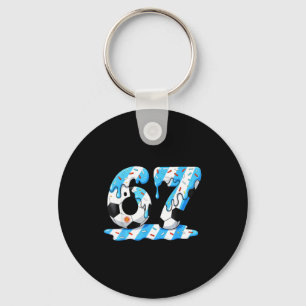 Soccer 67 Argentina Flag Six Seven Funny Gen Alpha Keychain