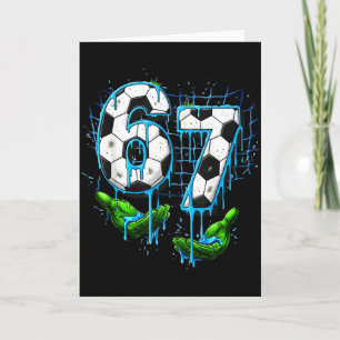 Soccer 67 Kids Ice Cream Drip Funny Six Seven Hand Card