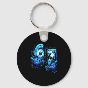 Soccer 67 Kids Ice Cream Drip Funny Six Seven Hand Keychain