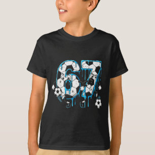 Soccer 67 Six Seven 6 7 Funny 6-7 Meme Drip Boys K T-Shirt