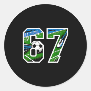 Soccer 67 Six Seven Funny Gen Alpha Meme Classic Round Sticker