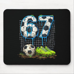 Soccer 67 six seven funny gen alpha meme drip mouse pad
