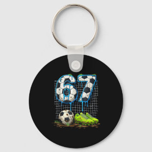 Soccer 67 Six Seven Funny Gen Alpha Meme Drip T-sh Keychain